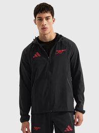 Arsenal Adidas 26/27 Tiro Travel Windbreaker Jacket Jacket unisex detail view 3 | Dash Racegear — Unisex Adidas Arsenal Tiro Travel 26/27 Black Windbreaker Jacket with a sleek athletic fit and lightweight comfort.