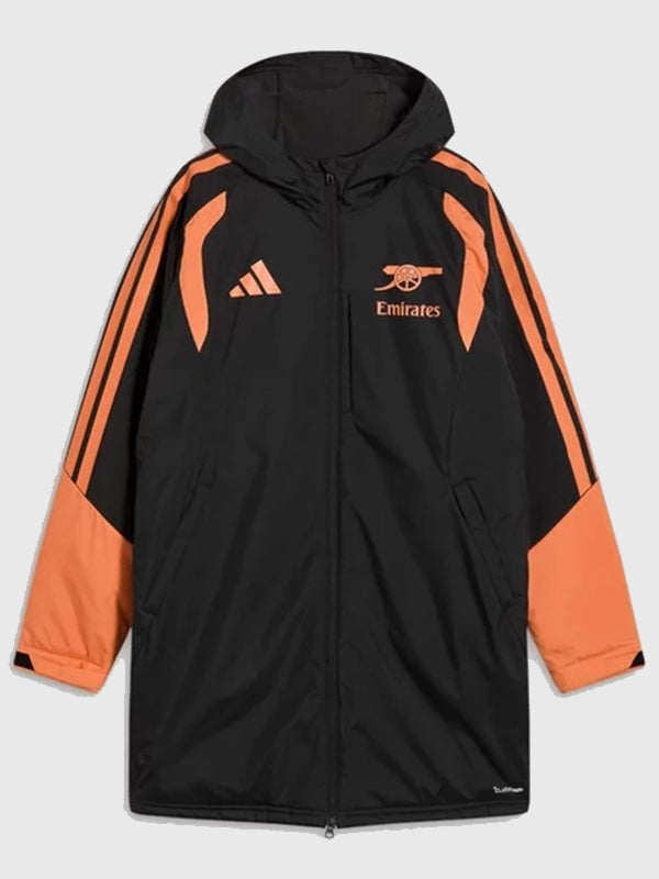 Arsenal adidas Pro Training Stadium Parka Jacket Jacket unisex detail view 3 | Dash Racegear — adidas Arsenal Black Stadium Parka 26/27 Jacket featuring breathable warmth and sporty athletic streetwear look