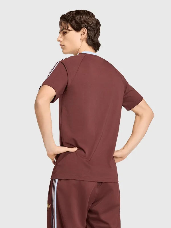 Aston Villa Adidas T-Shirt Shirt unisex detail view 2 | Dash Racegear — Brown Adidas Aston Villa tee in relaxed unisex fit, perfect for match days or daily style.