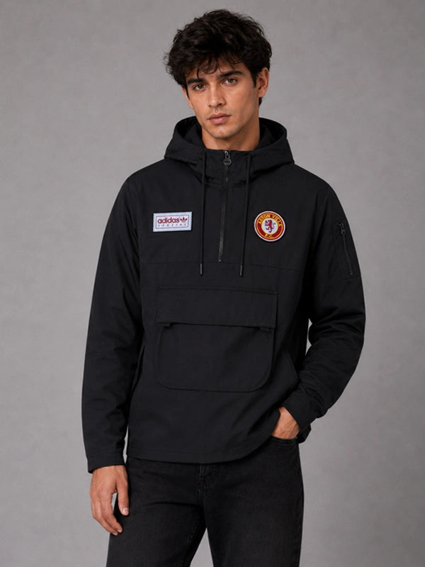 Aston Villa adidas Spezial Smock Jacket Jacket unisex detail view 4 | Dash Racegear — Spezial Aston Villa adidas Smock Jacket in Black - 2026
