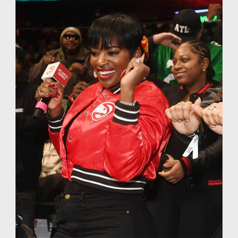 Shamea Morton Atlanta Hawks Varsity Jacket Varsity Jacket unisex detail view 3 | Dash Racegear — Trendy Shamea Morton Varsity Jacket – Sporty & Chic