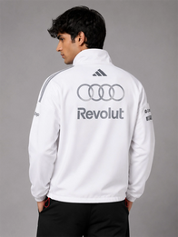 Adidas x Audi Revolut F1 Engineers &amp; Marketing Track Jacket Jacket unisex detail view 6 | Dash Racegear — 2026 Adidas x Audi Revolut jacket built for F1 engineers with sharp color accents, athletic cuts, and full-length zipper