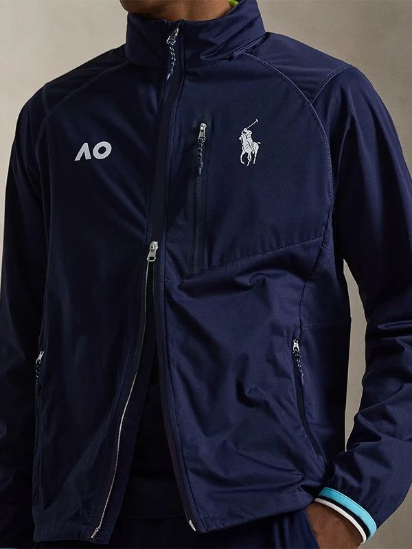 Polo Ralph Lauren Australian Open Ballperson Jacket Jacket unisex detail view 3 | Dash Racegear — Navy Australian US Open Ballperson Jacket by Polo Ralph Lauren, stylish and easy to move in on court.