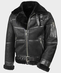 Aviator Mens B16 Shearling Jacket Jacket men front product view | Dash Racegear — Aviator Mens B16 Sheepskin Leather Jacket