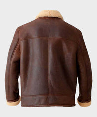 Mens Brown Aviator Shearling Leather Jacket Leather Jacket men detail view 3 | Dash Racegear — Aviator Brown Leather Mens Shearling Jacket