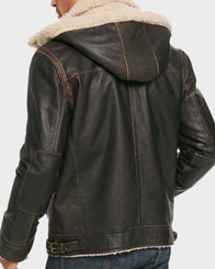Mens Aviator Brown Waxed Hooded Jacket Jacket men detail view 2 | Dash Racegear — Mens Aviator Brown Waxed Hooded Jacket