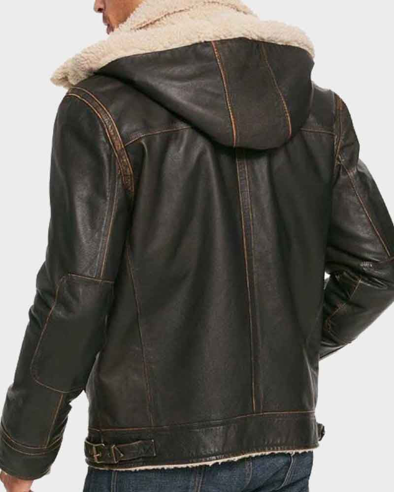 Mens Aviator Brown Waxed Hooded Jacket Jacket men detail view 2 | Dash Racegear — Mens Aviator Brown Waxed Hooded Jacket
