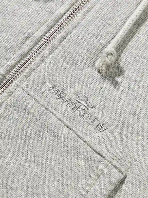 AwakeNY Plain Jane Hoodie Hoodie unisex detail view 4 | Dash Racegear — A comfortable unisex hoodie with full zip design and simple, clean fashion inspired by AwakeNY 2026.
