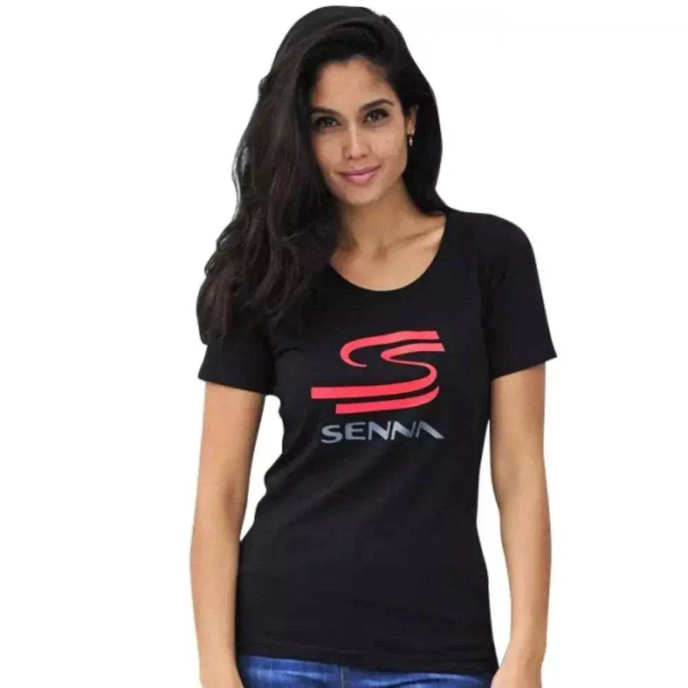 Ayrton Senna Ladies T-Shirt Senna Black - Dash Racegear Store