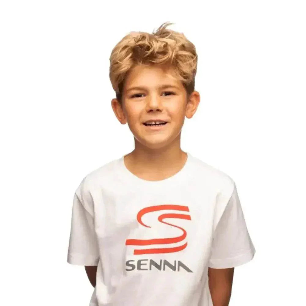 Ayrton Senna T-Shirt Senna Kids White DASH RACEGEAR