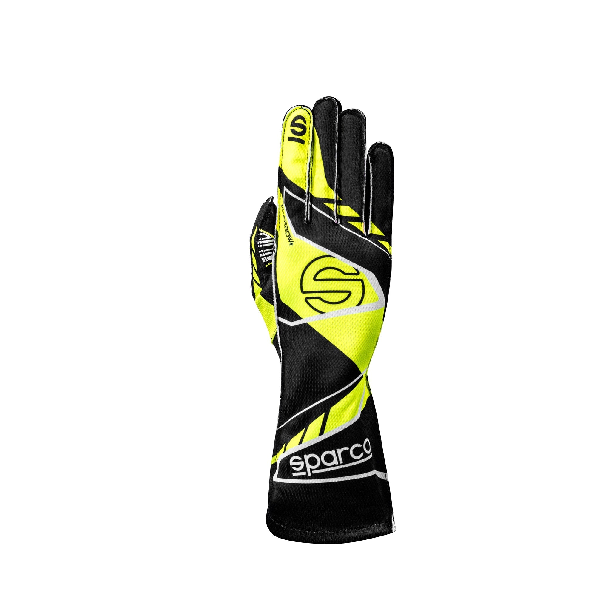 Gloves Sparco K-Arrow + 8877-2022 Black/Yellow - front view | Dash Racegear