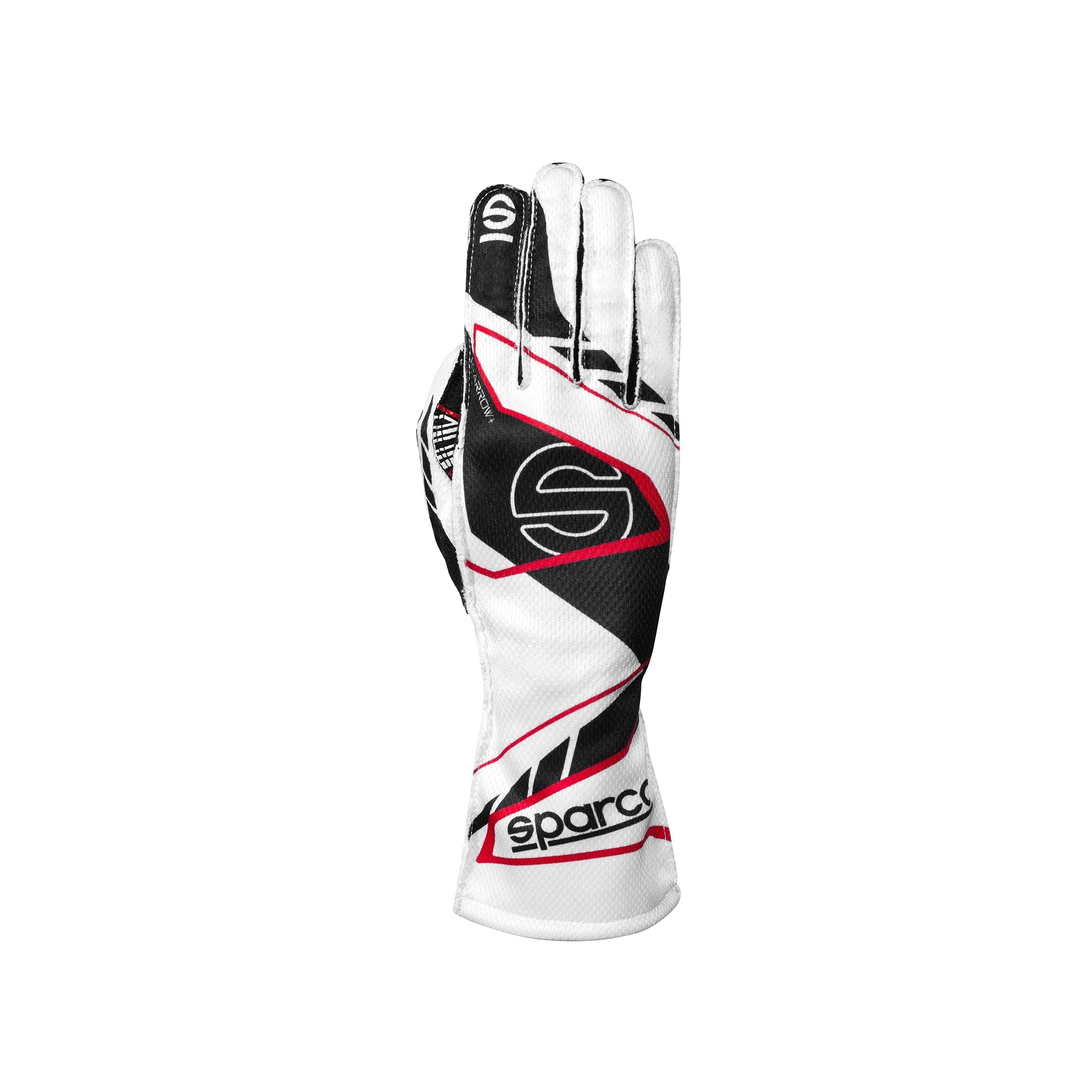 Gloves Sparco K-Arrow + 8877-2022 White/Black - front view | Dash Racegear