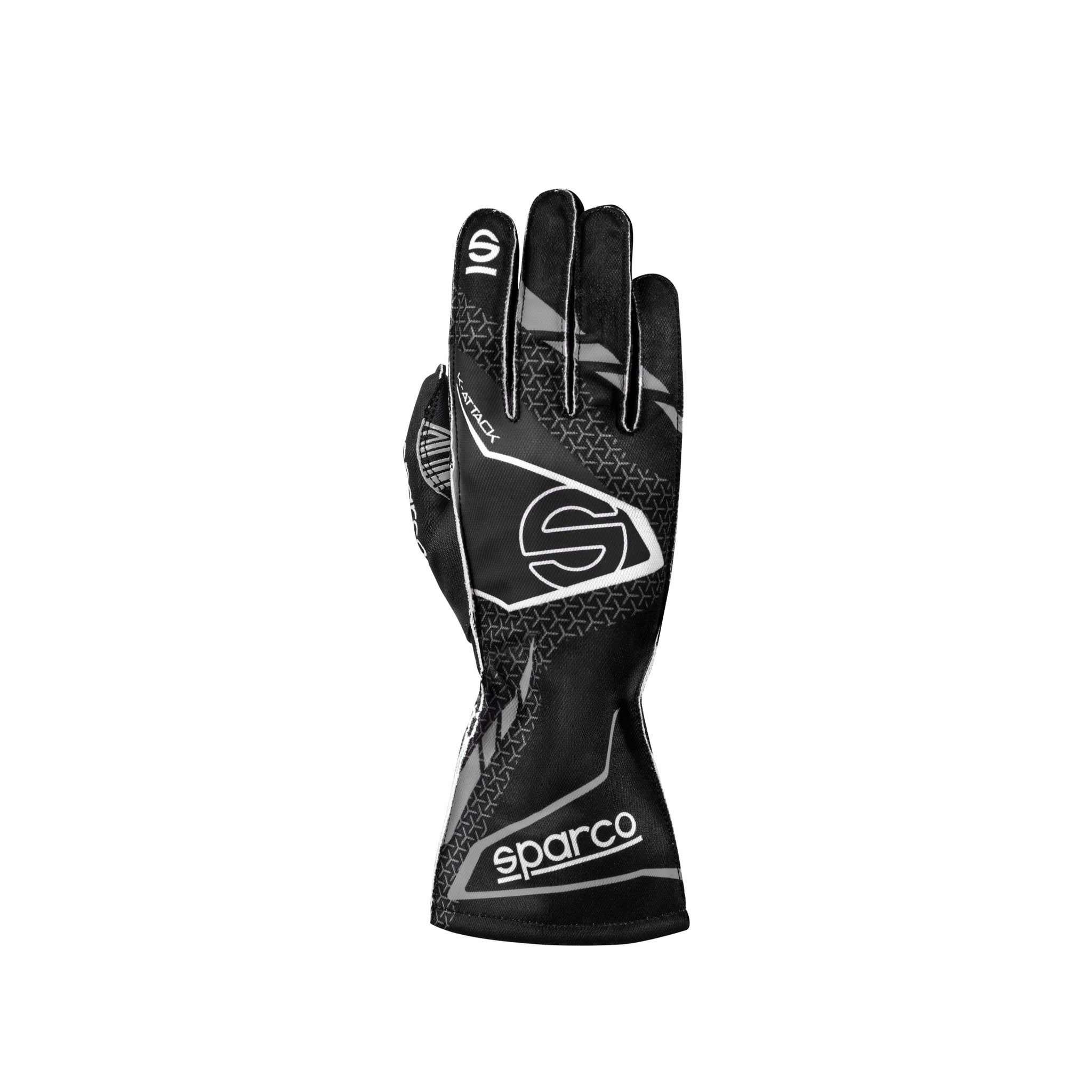 Gloves Sparco K-Attack Black/Grey - front view | Dash Racegear