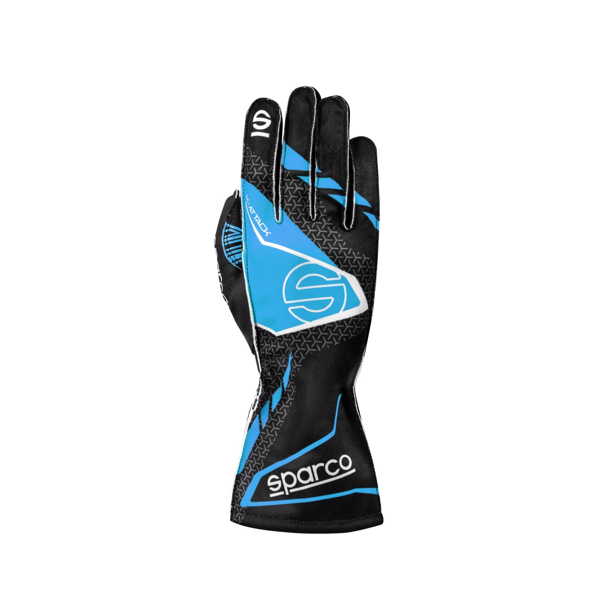 Gloves Sparco K-Attack Black/Blue - front view | Dash Racegear