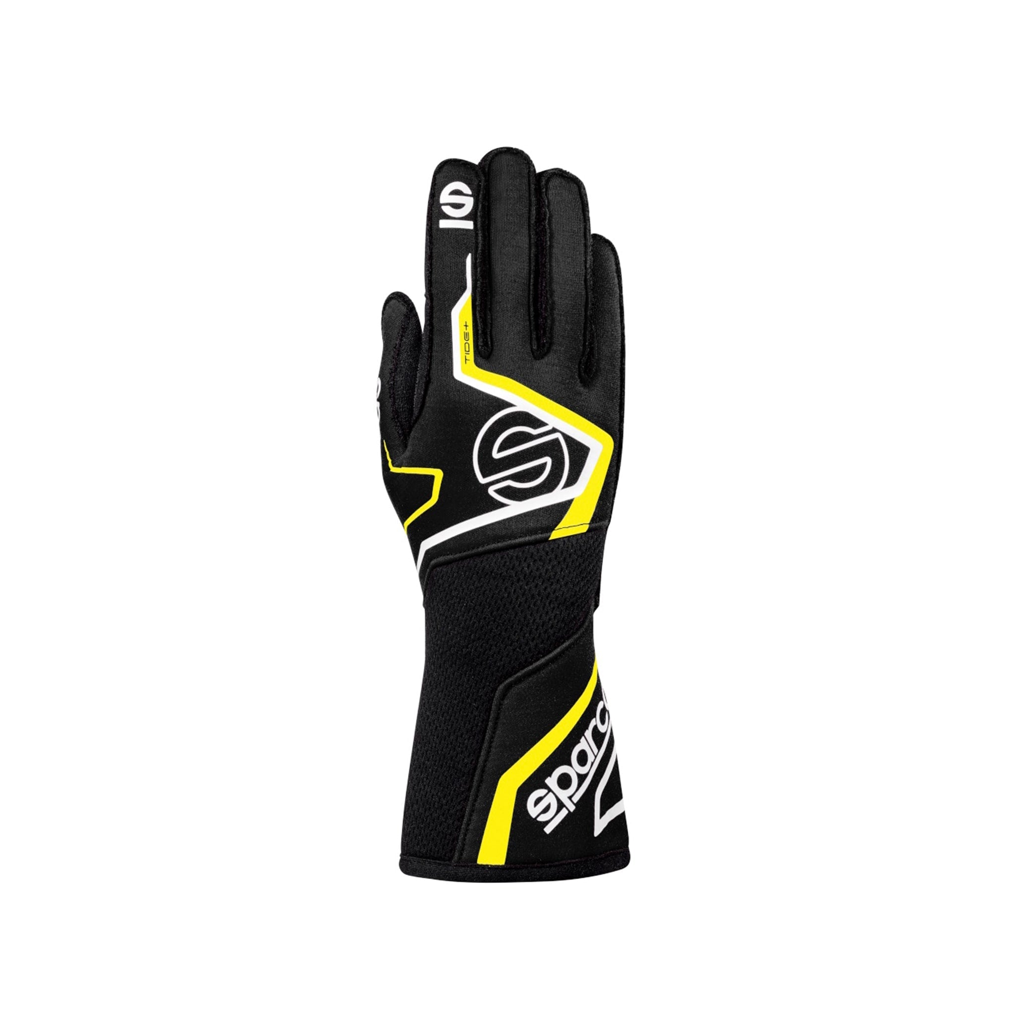 Gloves Tide + Black/Yellow - front view | Dash Racegear