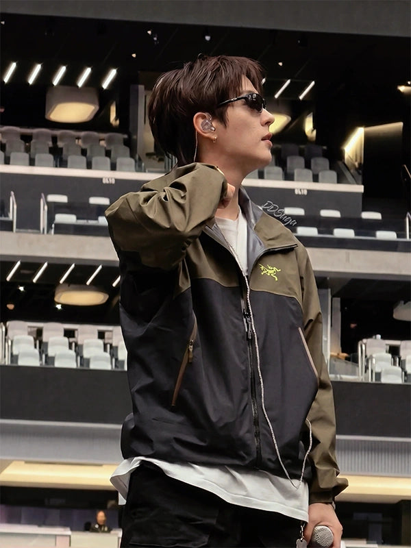 Suga BTS Arirang World Tour Stanford Stadium Jacket Jacket unisex detail view 4 | Dash Racegear — BTS Arirang Tour 2026 jacket featuring Arc’teryx influence and simple performance-inspired casual styling.