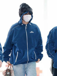 Bts Keep Swimming Jacket Jacket unisex detail view 5 | Dash Racegear — Keep Swimming BTS blue jacket with relaxed fit and zip front, great for casual streetwear fans.