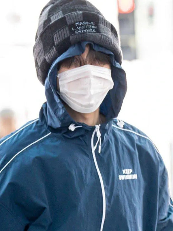 Bts Keep Swimming Jacket Jacket unisex detail view 7 | Dash Racegear — Blue BTS Keep Swimming jacket with modern design, ideal for fans creating laid-back outfits.