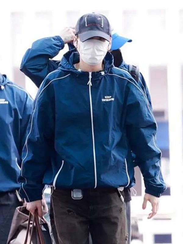 Bts Keep Swimming Jacket Jacket unisex detail view 6 | Dash Racegear — Blue Musinsa BTS Keep Swimming jacket with stylish print, great for everyday outfits and hangouts.