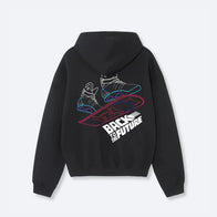 Dash Racegear Graphic Vibes Back To The Future Hoodie Hoodie unisex front product view | Dash Racegear — Dash Racegear Back To The Future Hoodie – Retro Sci-Fi Style