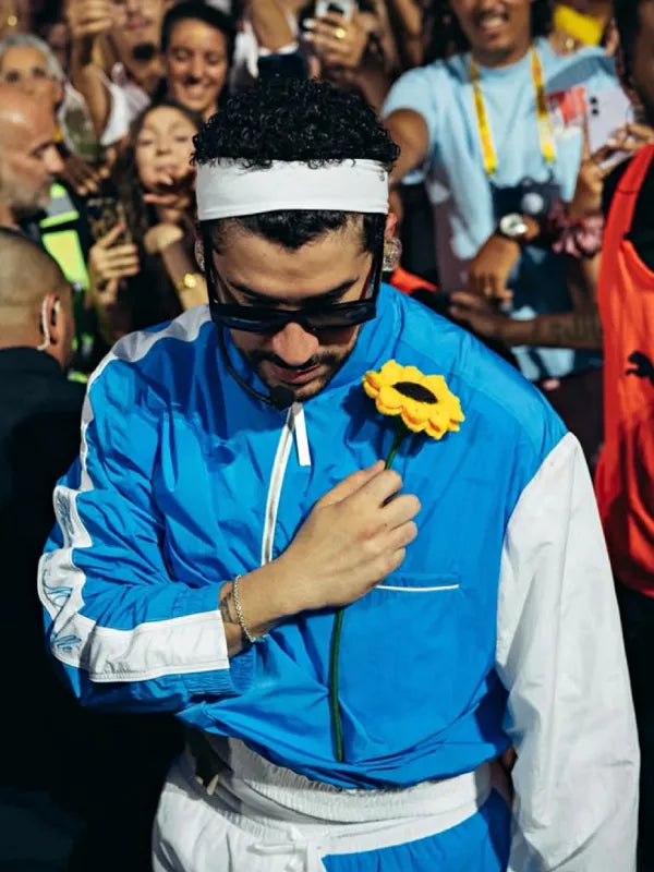 Bad Bunny Marseille Jacquemus Track Jacket Jacket unisex detail view 5 | Dash Racegear — Jacquemus blue and white track jacket combining Marseille inspiration with versatile everyday wear.