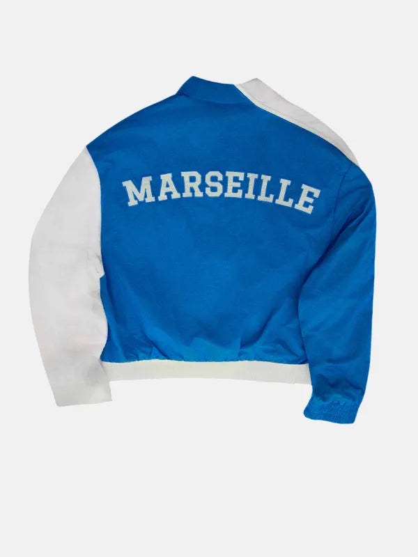 Bad Bunny Marseille Jacquemus Track Jacket Jacket unisex detail view 7 | Dash Racegear — Half-zip Marseille track jacket blending Jacquemus styling with a clean blue and white color palette.