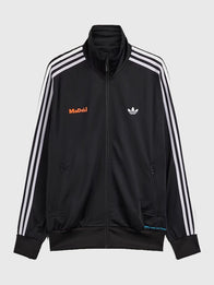 Adidas x Bad Bunny Madrid Firebird Track Jacket Jacket unisex detail view 2 | Dash Racegear — Adidas x Bad Bunny DTmF jacket offering smooth texture and iconic track style for everyday street fashion.