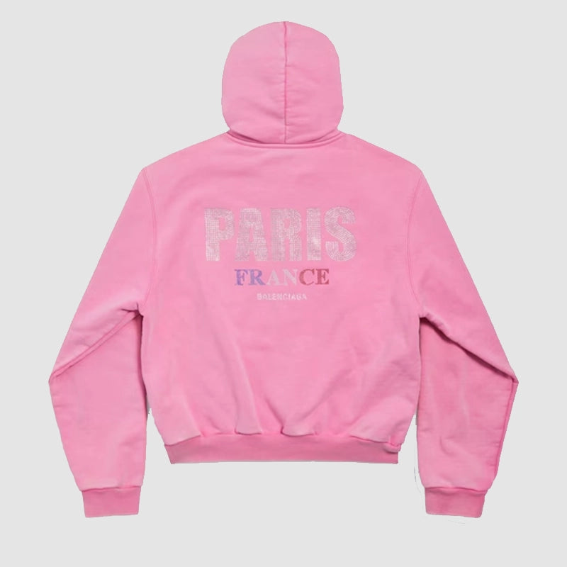 Balenciaga Pink Hoodie Hoodie unisex detail view 2 | Dash Racegear — Balenciaga pink hooded sweatshirt with modern fit