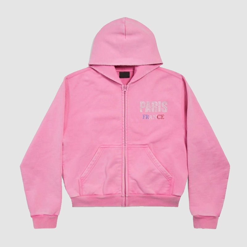 Balenciaga Pink Hoodie Hoodie unisex front product view | Dash Racegear — Trendy pink hoodie from Balenciaga collection