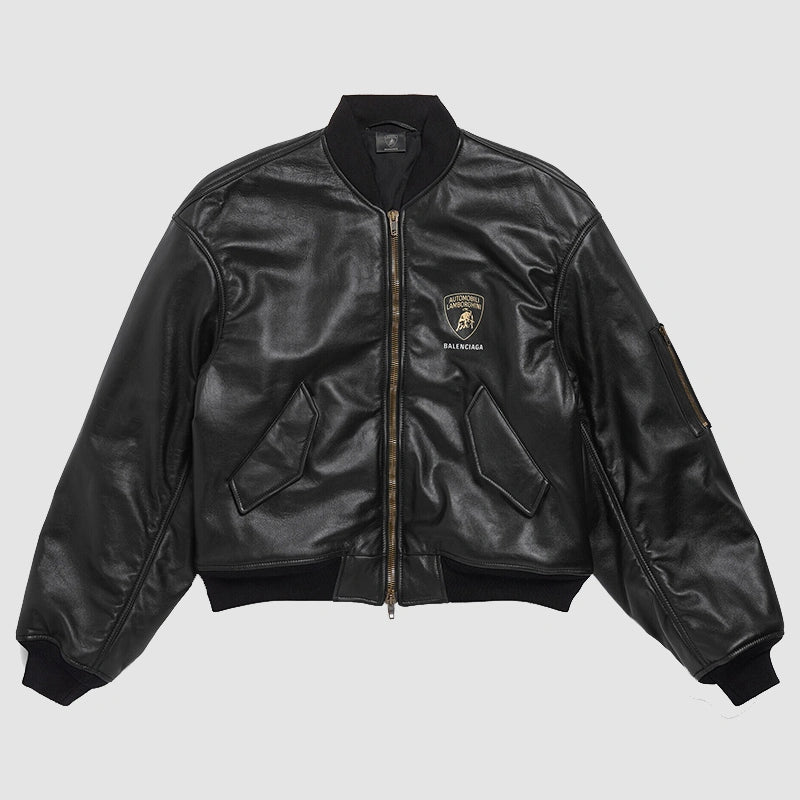 Balenciaga x Automobili Lamborghini Oversized Bomber Jacket Bomber Jacket unisex front product view | Dash Racegear — Lamborghini Inspired Balenciaga Oversized Bomber Jacket