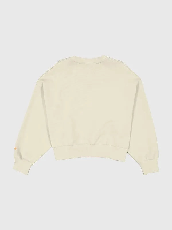 Baltimore Orioles 2026 City Connect V-Neck Sweatshirt Sweatshirt unisex detail view 2 | Dash Racegear — New Era Orioles 2026 City Connect women’s cream V-neck sweatshirt, relaxed oversized design perfect for casual fan wear.