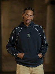 Barça Aftermatch Hoodie Hoodie unisex front product view | Dash Racegear — Grey Barça Aftermatch Collection hoodie with relaxed fit and subtle branding, perfect for post-game comfort.