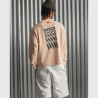 Barça Essentials Graphic Crew Sweatshirt Sweatshirt unisex detail view 2 | Dash Racegear — Graphic design fleece sweatshirt in peach from Barça Essentials.
