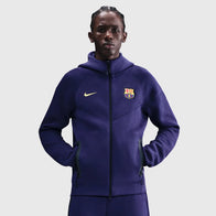 Barça Nike Tech Fleece Jacket Jacket unisex front product view | Dash Racegear — Barcelona Nike Tech Fleece jacket for sporty streetwear looks
