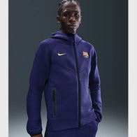 FC Barcelona Tech Windrunner Nike Soccer Hoodie Hoodie unisex front product view | Dash Racegear — FC Barcelona Soccer Tech Hoodie – Nike Windrunner Design