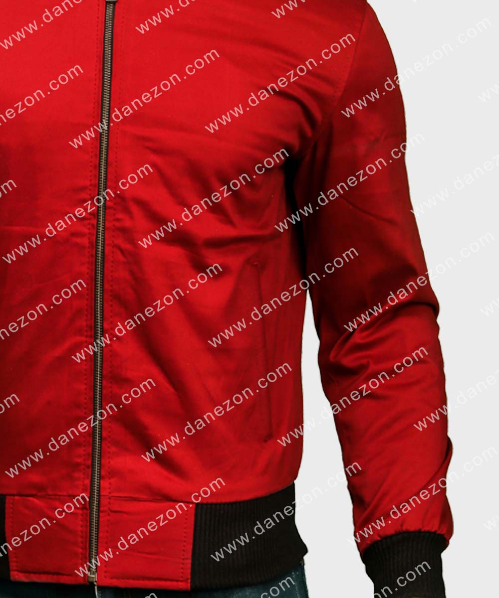 The Flash Barry Allen Bomber Jacket Bomber Jacket unisex detail view 2 | Dash Racegear — The Flash Barry Allen Red Jacket