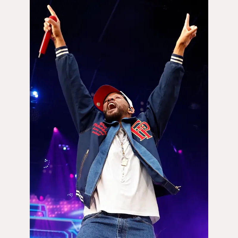 Will Smith Based on a True Story Tour Blue Jacket Jacket unisex detail view 5 | Dash Racegear — will smith 2025 tour merchandise blue jacket