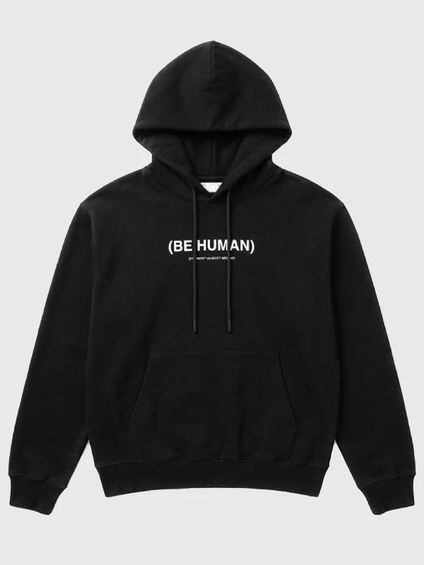 Off White x Kid Cudi Be Human Hoodie Hoodie unisex detail view 2 | Dash Racegear — Black Off White x Kid Cudi Be Human hoodie 2026 edition, cozy fleece perfect for fan-inspired outfits.