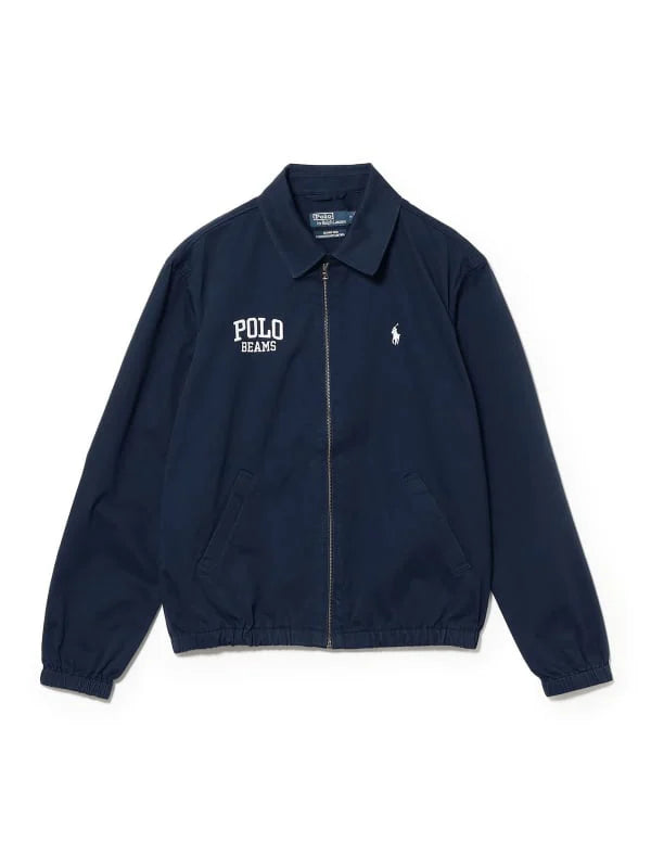 Beams x Polo Ralph Lauren Bayport Windbreaker Jacket Jacket unisex front product view | Dash Racegear — Beams x Polo Ralph Lauren Bayport windbreaker cotton jacket, lightweight layer for classic casual streetwear style.