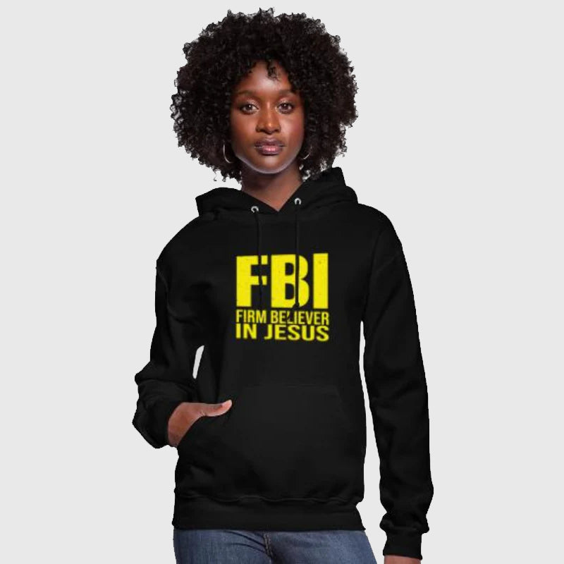 FBI Firm Believer In Jesus Hoodie Hoodie unisex detail view 3 | Dash Racegear — Faith in Focus – Firm Believer In Jesus Graphic Hoodie
