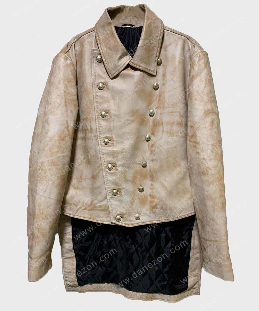 Ben Foster 3:10 to Yuma Jacket Jacket unisex front product view | Dash Racegear — 310 to Yuma Charlie Prince Distressed Leather Jacket