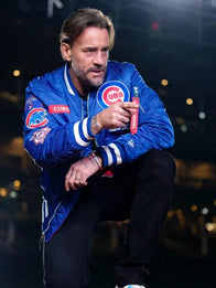 CM Punk Chicago Cubs Blue Jacket Jacket unisex detail view 2 | Dash Racegear — CM Punk Best in the World blue satin jacket crafted with a smooth finish and relaxed everyday fit.