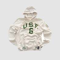 Kevin Garnett USF Bill Russell Hoodie Hoodie unisex detail view 3 | Dash Racegear — Kevin Garnett’s Bill Russell Hoodie – White USF Sweatshirt for Supporters