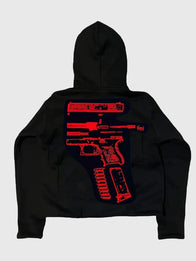 In Glock We Trust Hoodie Hoodie unisex detail view 4 | Dash Racegear — Billionaire Studios In Glock We Trust Hoodie, black pullover with bold graphics for urban fashion fans.