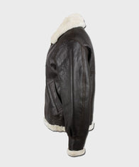 Mens Black Leather Aviator B3 Jacket Jacket men detail view 2 | Dash Racegear — Mens B3 Black Leather Aviator Jacket