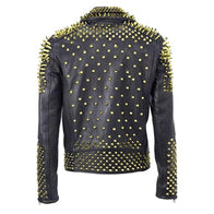 Stephen Biker Studded Black Leather Jacket Leather Jacket unisex detail view 2 | Dash Racegear — Biker Black Studded Leather Jacket