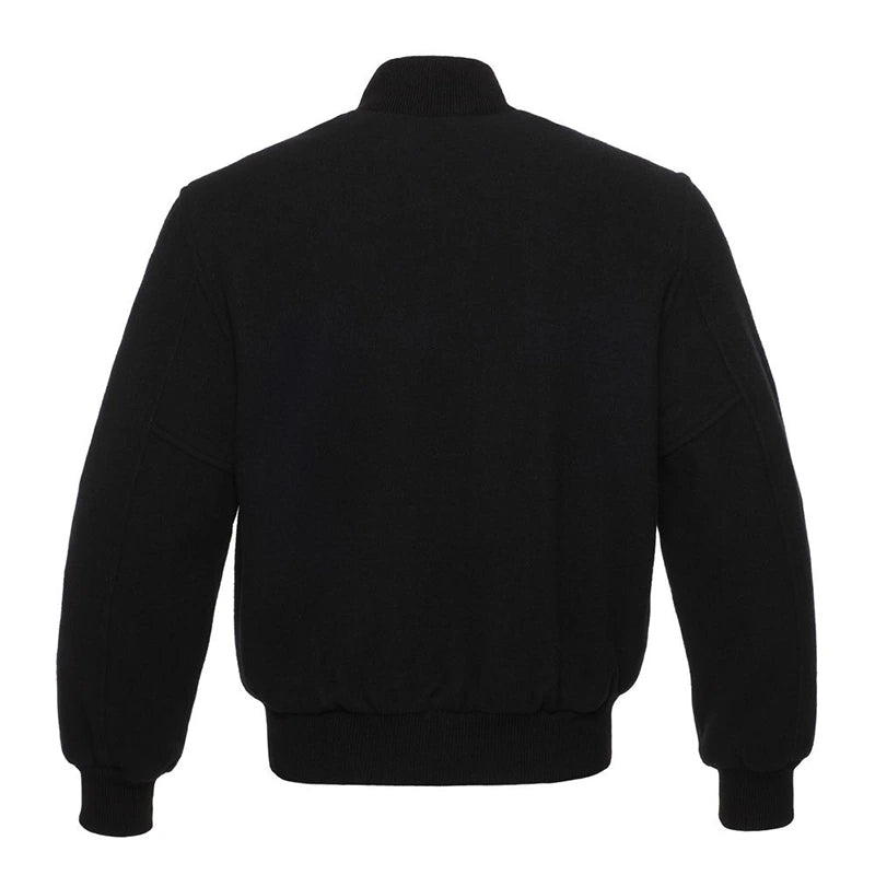 Mark Black Varsity Jacket Varsity Jacket unisex detail view 2 | Dash Racegear — Black Bomber Varsity Jacker