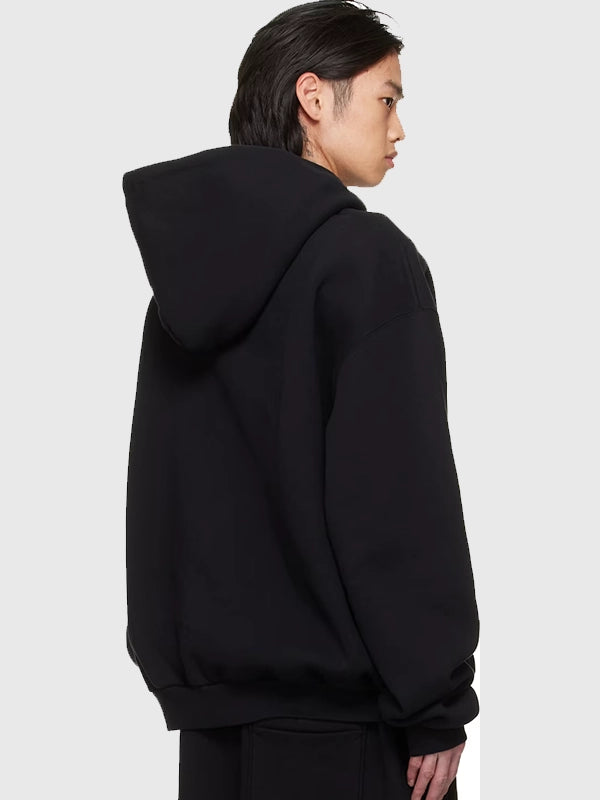 Bruce Lee x LUU DAN Oversized Hoodie Hoodie unisex detail view 2 | Dash Racegear — A heavyweight black hoodie featuring relaxed silhouette and minimalist martial arts influenced streetwear aesthetic.