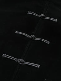 CLOT Velvet Jacket Jacket unisex detail view 3 | Dash Racegear — Sleek black velvet CLOT jacket with ribbed cuffs and collar, ideal for dressing up casual fits.