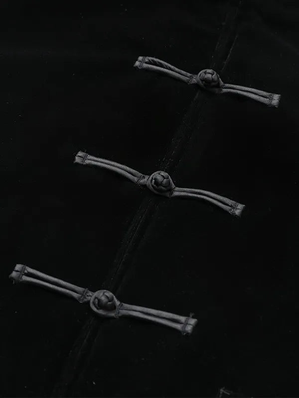 CLOT Velvet Jacket Jacket unisex detail view 3 | Dash Racegear — Sleek black velvet CLOT jacket with ribbed cuffs and collar, ideal for dressing up casual fits.